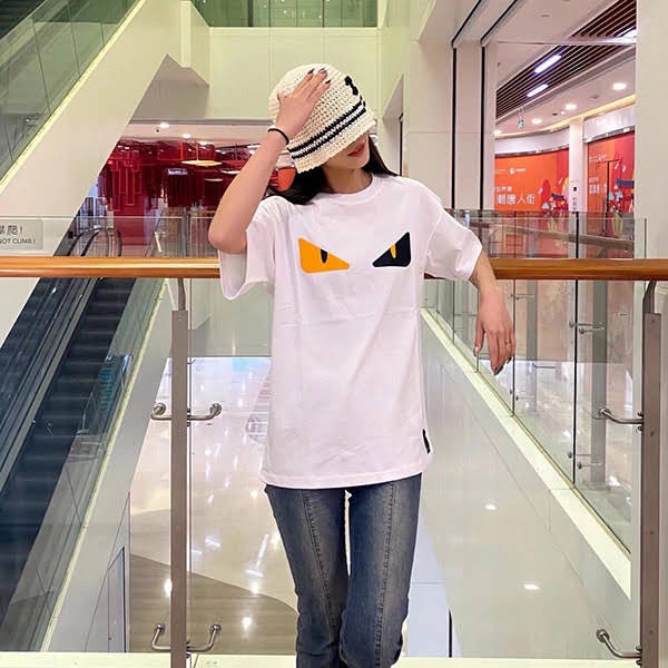 フェンディ コピー バッグ バグズ ロゴ コットン Tシャツ fes47968